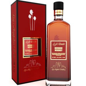 LA Beach Bourbon Whiskey 18 month 100 proof by LA Distillery
