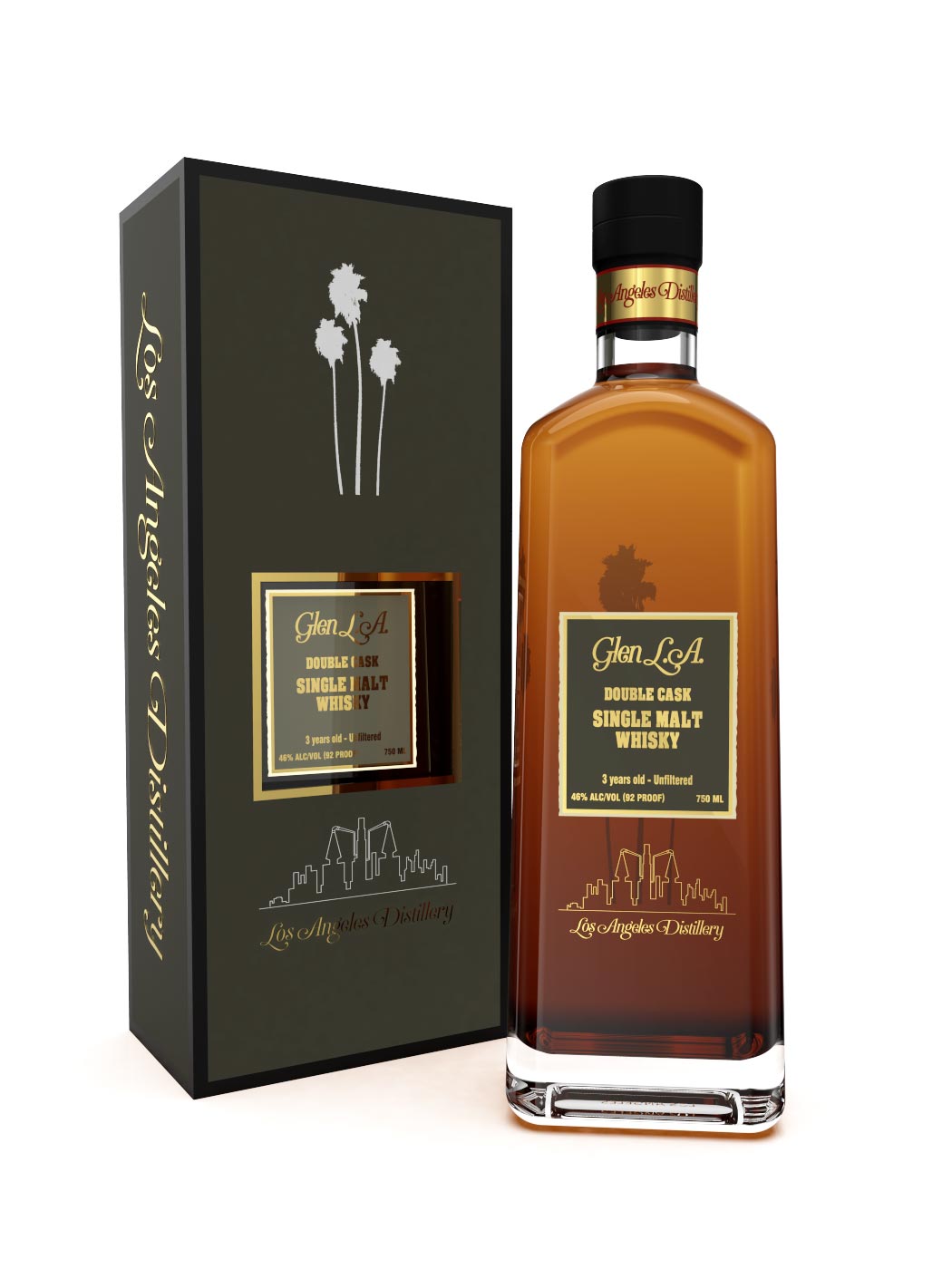 Glen LA Tokaji Cask 3 Year 92 Proof Single Malt Whisky in a Gift Box